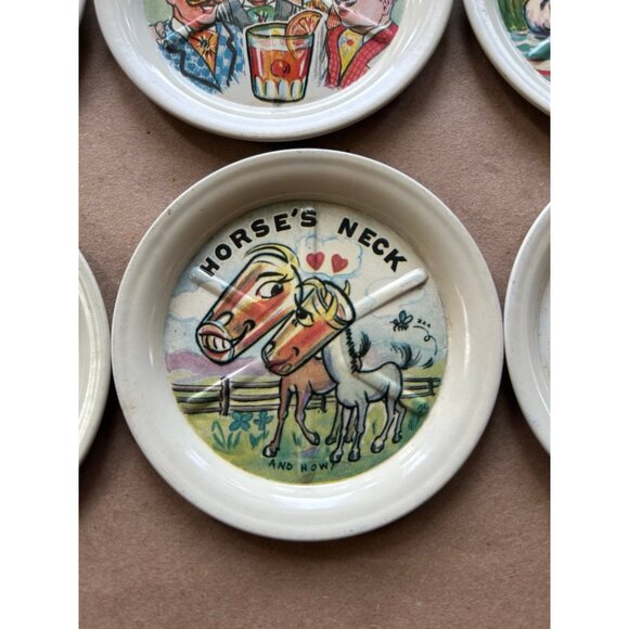 Vintage Metal Bar Coasters 1950's - Picture 4 of 8